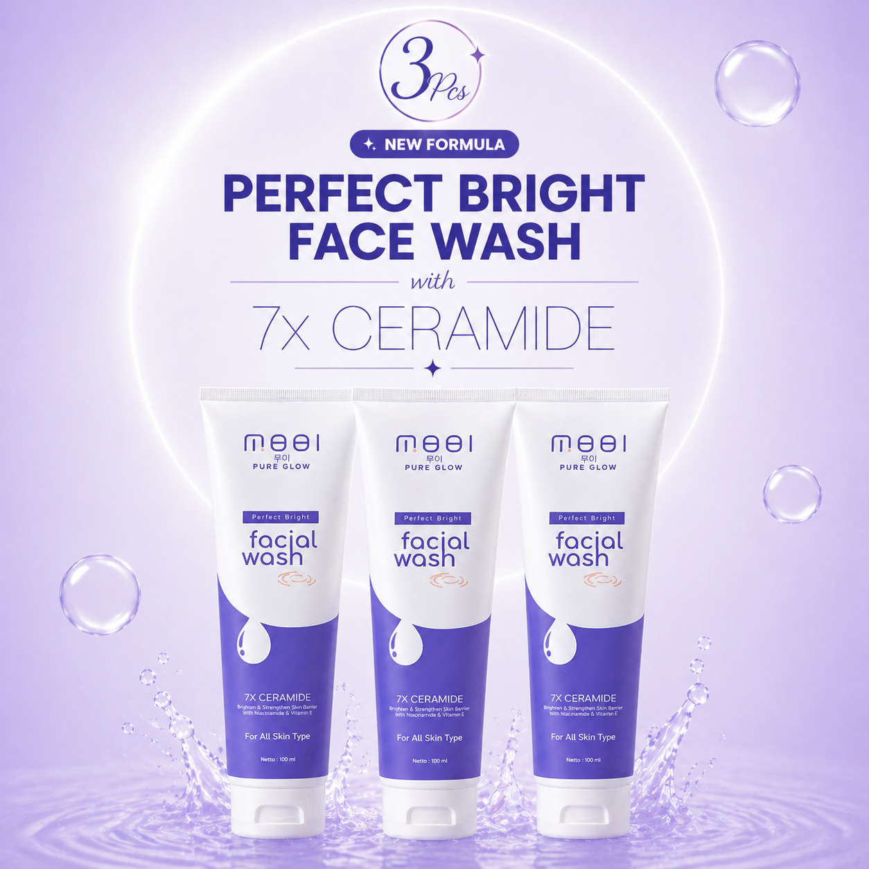 3 PCS - MOOI Perfect Bright Facial Wash